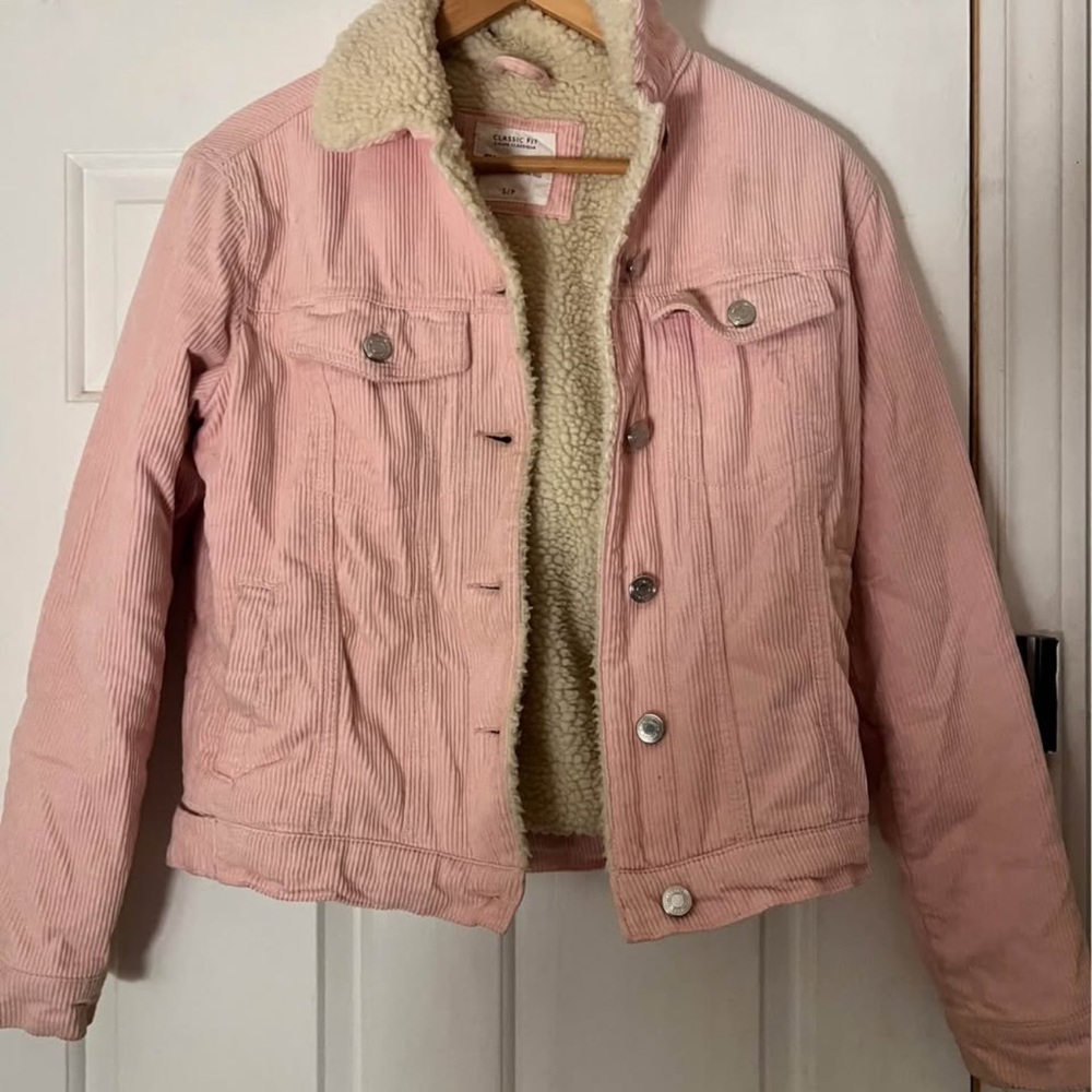 Bluenotes Pink Corduroy Sherpa-Lined Jacket